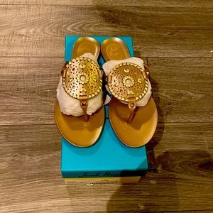 SANDALS JACK ROGERS gold size 7m
